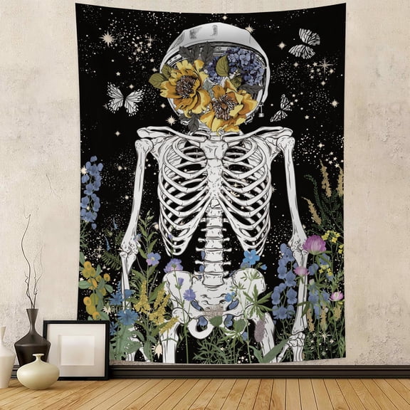 Skull Tapestry Wall Hanging for Bedroom Skeleton Tapestries for Living Room Dorm,50Wx60H