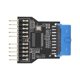 thumbnail image 1 of USB 3.0 19pin Adapter to Dual 9Pin Adapter Black PCB Metal Plastic 480Mbps USB 3.0 Female Header Splitter for Win, 1 of 3