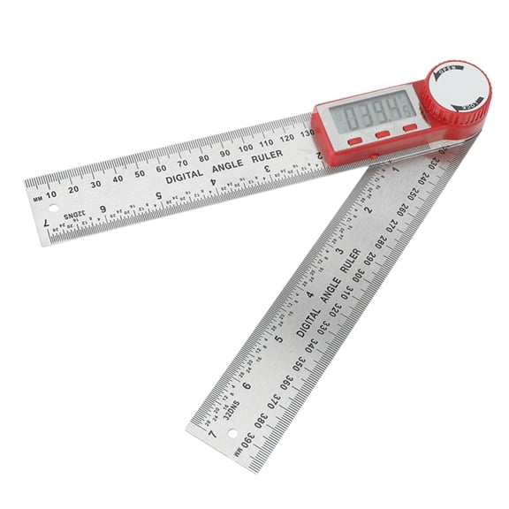 Digital Angle Meter Ruler 360 Degree Inclinometer Electron Goniometer Protractor Electronic Angle Finder Scale Measurin,1 x Digital Angle Meter,Silver & Red
