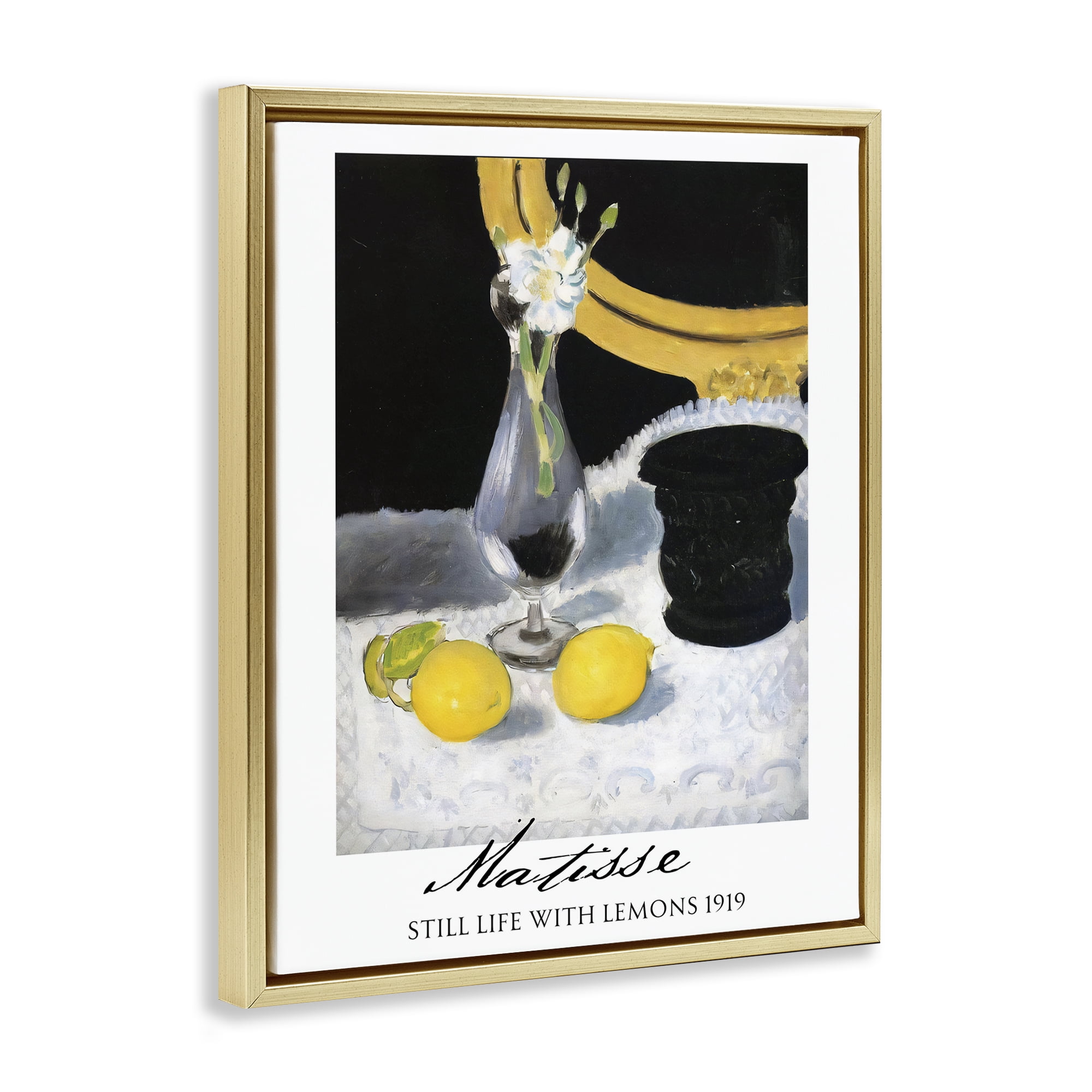 Stupell Industries Matisse Still Life Lemons Gold Framed Floater Canvas Wall Art, design by Vintage Hustle