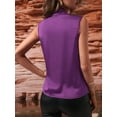thumbnail image 2 of Women'S Elegant Satin Wrap V Neck Sleeveless Tank Blouse Tee Top  XL, 2 of 6