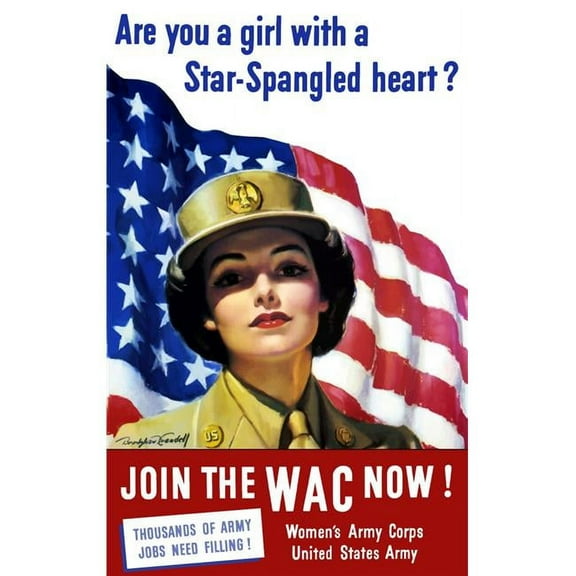 StockTrek Images  Vintage World War II Poster of A Member of The Womens Army Corps Poster Print, 11 x 17