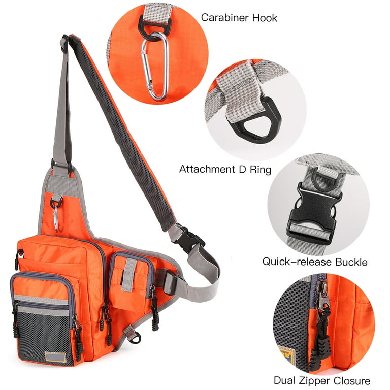 32*39*12cm Ilure Fishing Bag Multi-Purpose Waterproof Canvas Fishing Reel Lure Tackle Bag, Size: 2.1 Medium, Orange