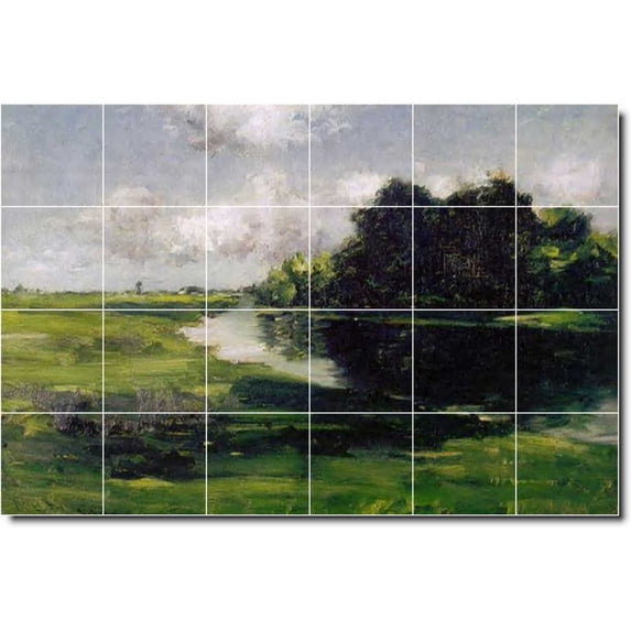 Ceramic Tile Mural-William Chase Landscapes Painting 600. 48" w x 32" h using (24) 8 x 8 ceramic tiles