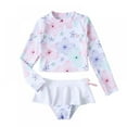 thumbnail image 3 of URMAGIC Kid Girls Kids 2Pcs Long Sleeve Floral Swimsuit Rash Guard Bathing Suit UPF 50+ UV 8-12 Years, 3 of 5