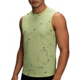 thumbnail image 1 of Men's Round Neck Knitting Solid Color Sports Sleeveless T-Shirt Breathable Quick Dry Training Tank Top for Running Gym, 1 of 8