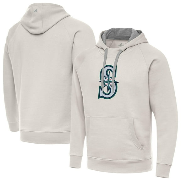 Men's Antigua Cream Seattle Mariners Victory Pullover Hoodie