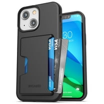 Encased Phantom Designed for iPhone 13 Wallet Case (2021) Protective Phone Case with Card Holder (4 Credit Card Capacity) Black