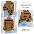thumbnail image 4 of Striped Knitwear, Long Sleeve Easy To Match Acrylic Fibers Cropped Casual Striped Knitting Pullover For Women For Home Out ANGGREK Otros, 4 of 6