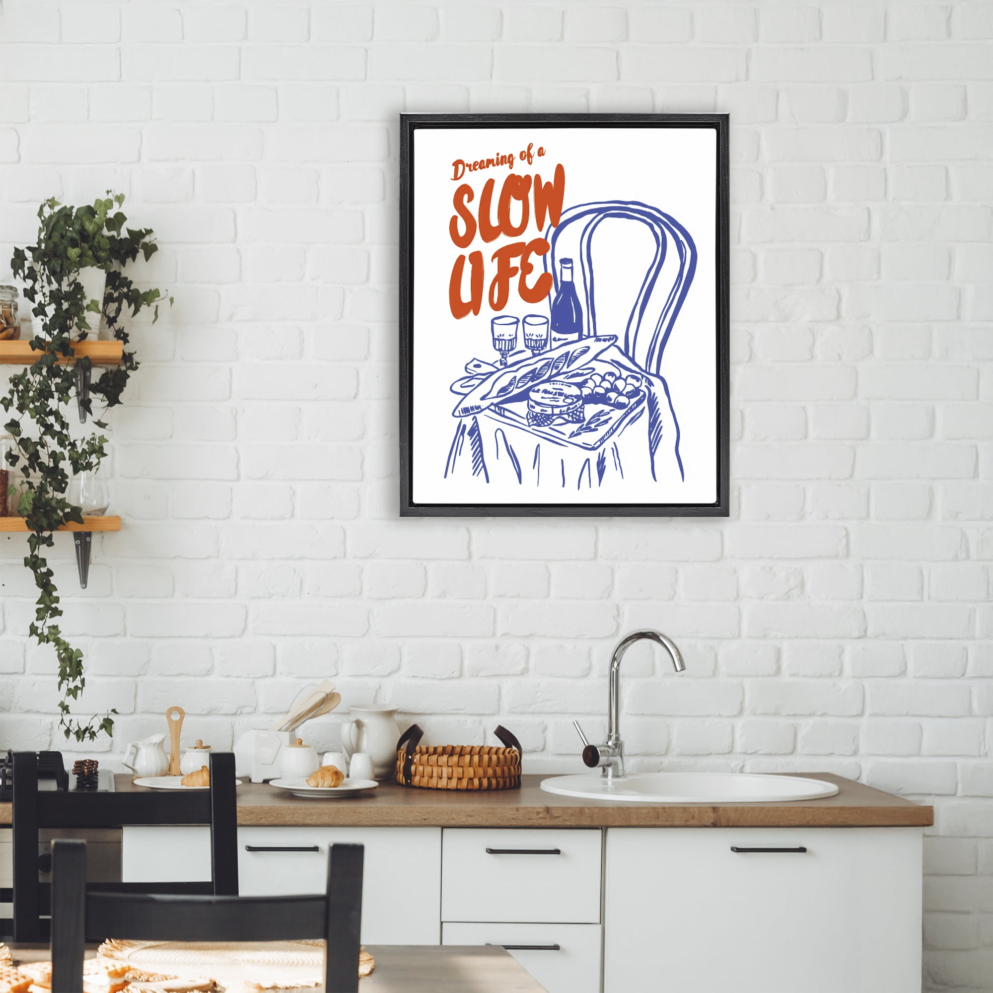 Stupell Industries Dreaming Of A Slow Life Black Framed Floater Canvas Wall Art, design by The Prints Vibe