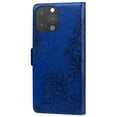 thumbnail image 4 of Wallet Case for iPhone 13 Pro with Card Slots Kickstand Magnetic Cover, Embossed Flower PU Leather Case with Detachable Wrist Strap Cover for iPhone 13 Pro 6.1 Inch,Darkblue, 4 of 13