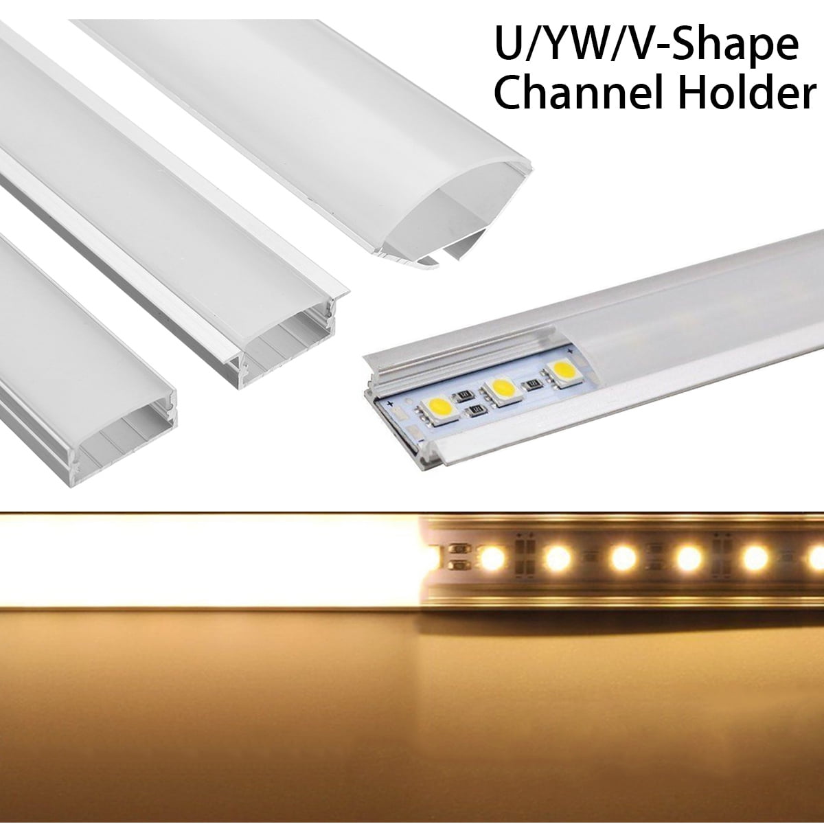 50cm*2cm U/YW/V Aluminium Channel Holder for LED Strip Light Bar Under
