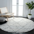 thumbnail image 2 of SAFAVIEH Fontana Darina Diamond Shag Area Rug, Grey/Ivory, 4' x 4' Round, 2 of 8
