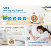 Digital Timer, AMIR Visual Timer 60 Minute Countdown Time Management Tool with Timer Hour Alarm Clock Timer for Kid Adults Home Kitchen School Office