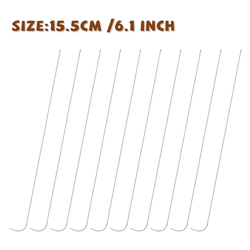 10 Pieces 6 Inches Curved Beading Needle Stainless Bead Spinner Needle  String Bead Needle for Spin and String Bead 