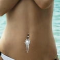 thumbnail image 4 of Hot Rhinestone Tassel Navel Dangle Button Belly Ring Bar Body Piercing Jewelry, 4 of 8