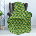 thumbnail image 4 of Floral Soft Flannel Fleece Throw Blanket, Summer Composition of Blooming Flowers and Leaves, Cozy Plush for Indoor and Outdoor Use, 70" x 90", Laurel Green Yellow, by Ambesonne, 4 of 5