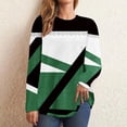 thumbnail image 2 of FAIWAD Women's Long Sleeve Tunic Tops Round Neck Color Block Plus Size Comfy Pullover Tops, 2 of 5