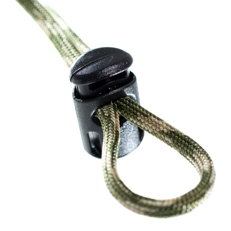 Heavy Duty Plastic Ellipse Cord Locks - Clamp Toggle Stop Slider for  Paracord, Bungee Cord, Drawstrings, Accessory Cordage, and More