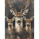thumbnail image 1 of Qisvanset Framed Canvas Wall Art 12x16 Inch Neutral Tone Three Deer Country Wildlife Art, 1 of 5