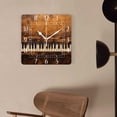 thumbnail image 4 of 14 Inch Wall Clock Battery Operated Square Clock Decorative for Office, Kitchen, Outdoor, Living Room，Old Piano Vintage Colorful Design, 4 of 4