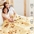 thumbnail image 3 of Manta de burritos, manta de tortilla de harina gigante de doble cara, manta de tortilla novedosa para su familia, manta de taco de franela suave y cómoda de 285 g/m² para adultos. (Beige, 60 pulgadas) Fokelyi WRMH-188-3, 3 of 7