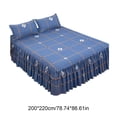 thumbnail image 3 of Bed Skirt Ruffled Set With Pillowcases, Soft Polyester Fabric, Dust Protection, Decorative Bedroom Solution, Easy Care for Home or Dorm, 3 of 9