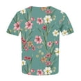 thumbnail image 6 of Patlollav Plus Size Tops For Women Floral Print Tunic Shirts 2024 Summer Crewneck Short Sleeve T-Shirts Loose Fit Oversize Blouses, 6 of 6