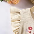 thumbnail image 6 of Edvintorg Toddler Girl Dresses Cute Floral Print Flying Sleeve Round Neck Casual Dress Summer Beach Vacation Clothes for Kids 0-6 Years, 6 of 7