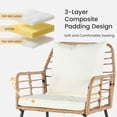 thumbnail image 3 of Gianna 4 Piece Patio Furniture Set, Outdoor Patio Seating Set for Apartment Balcony, Space-Saving Rattan Conversation Set with Loveseat and Side Table for Patio, Front Porch, Beige, 3 of 7