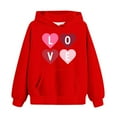 thumbnail image 5 of Lorytime Kid Vintage Hoodies for Girl Letters Long Sleeve Crewneck Sweatshirts Heart Pullover with Pocket Loose Tops, 5 of 5