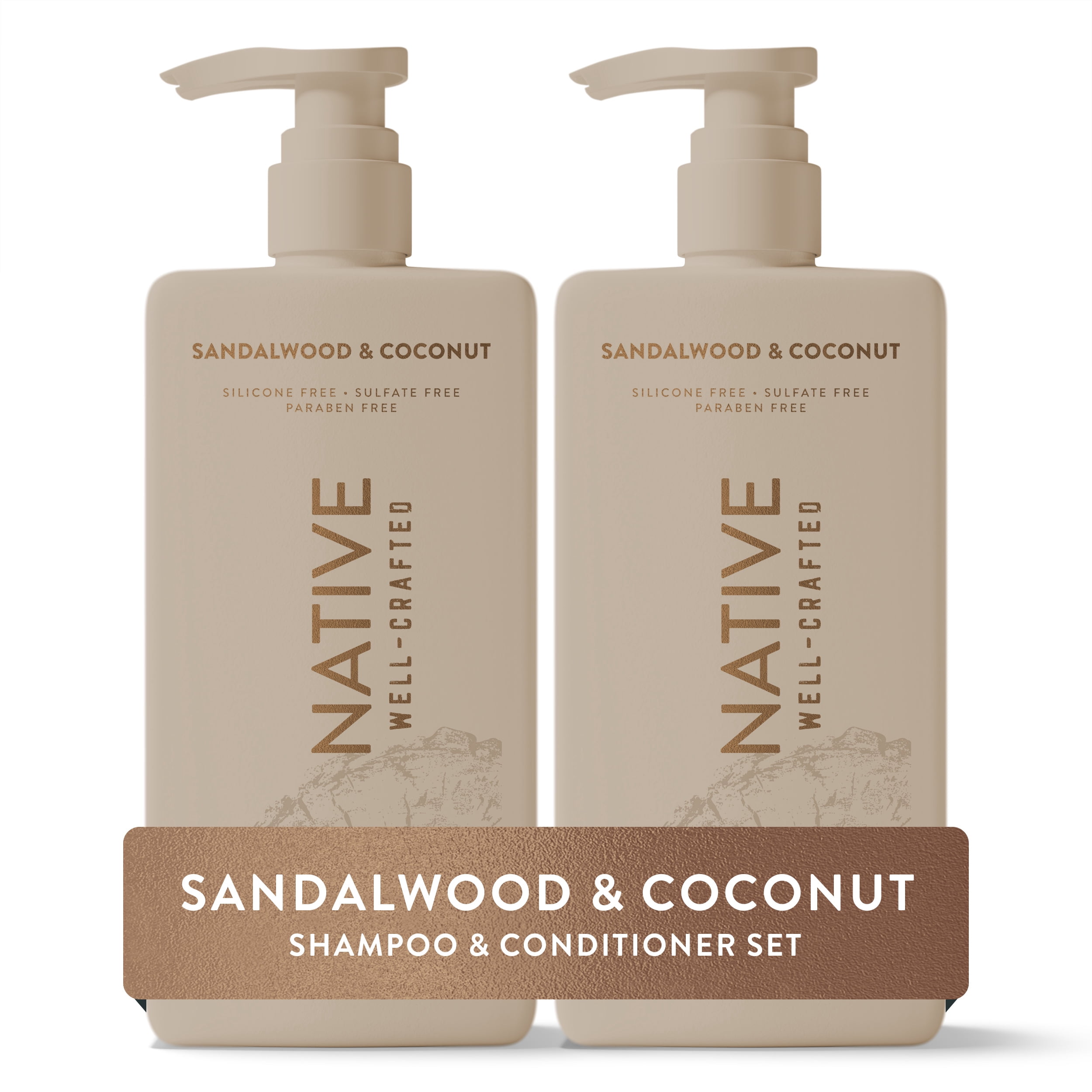 Native Full and Thick Sandalwood & Coconut Men's 16.5oz Shampoo & Conditioner Set