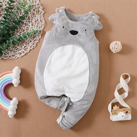 

Quealent Baby Rompers Baby Bodysuit Baby Unisex Baby Cotton Long-Sleeve Bodysuits Gray 0-3 Months