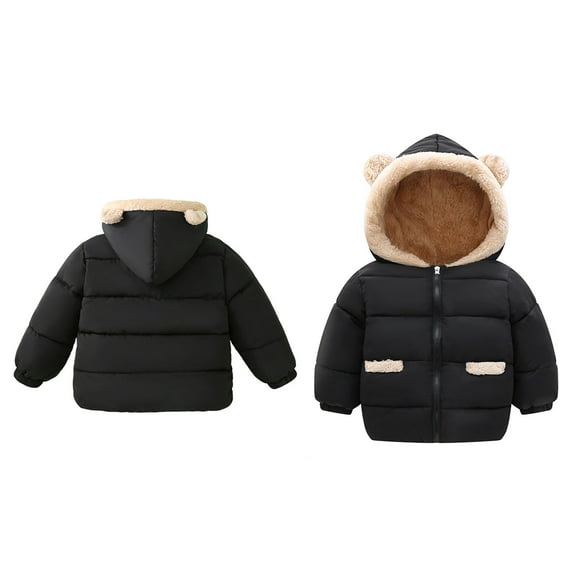 Baby Girls Winter Coat,Baby Boys Puffer Coat Cute Bear Ear Hooded Jackets with Pockets Lightweight Puffer Jacket for Baby Kids Girls Fall Jacket Warm Thick Clothes