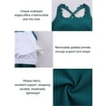 thumbnail image 3 of Charmo Womens Ribbed Tankini Tops Only Ruched Tummy Control Swimsuit Tops Scallop Trim Bathing Suit Top( No Bottoms), 3 of 8