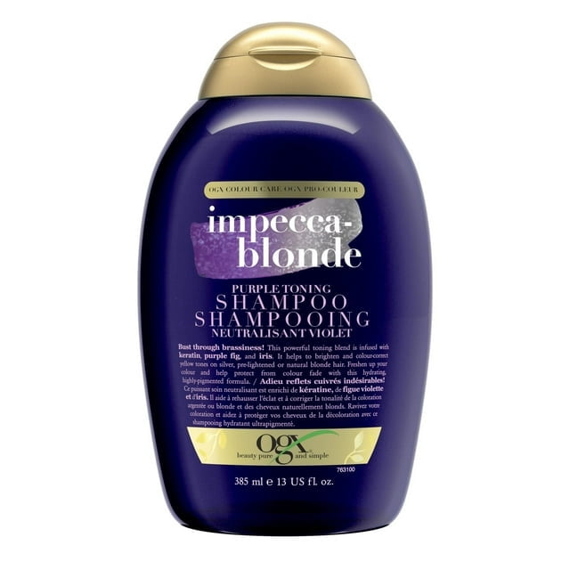 OGX Immecca-Blond Shampooing Tonifiant Violet, Tonifiant pour Personnaliser Votre Blond