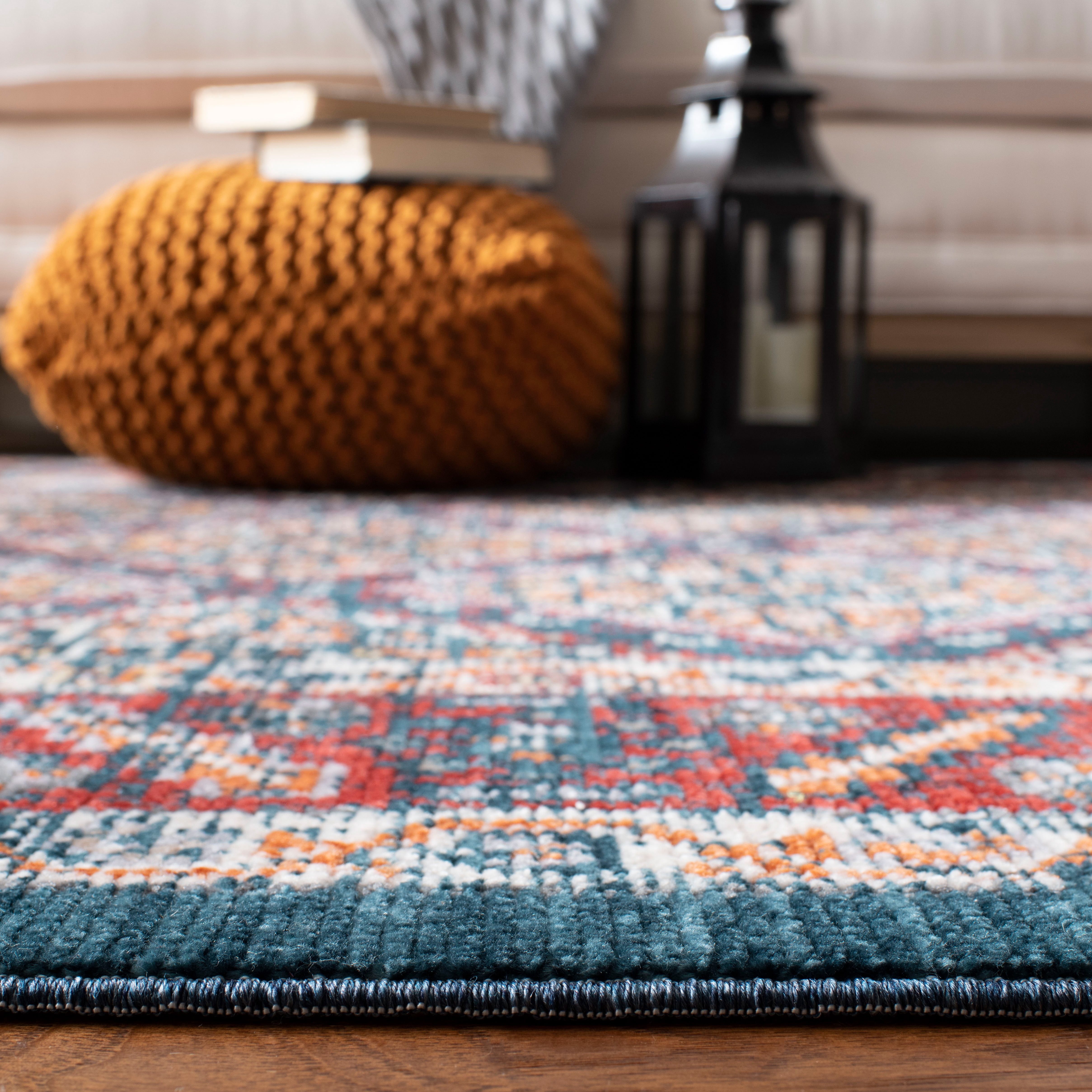 Safavieh Farmhouse Flanagan Southwestern Area Rug, Ivory/Navy, 8' x 10'
