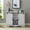 White, variant on FESTIVO 47 in. White Wood Buffet Bar Cabinet with Barn Door with Marbling Pattern Countertop