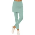 thumbnail image 2 of Ltctricy Skirted Legging for Women Soft Casual High Waisted Full Length Workout Yoga Leggings with Skirts Athletic Tennis Leggings(Mint Green,X-Large), 2 of 6