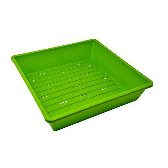 1010 Microgreen Tray, Green 10 Pack, with Drain Holes Extra Strength Flat, Grow Seedlings Plants Wheatgrass Hydroponic Systems Sprouting Fodder Starter