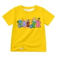 thumbnail image 1 of MIASHUI T-Shirt de Pâques pour Garçon et Fille, Manches Courtes, Imprimé Graphique, Jaune, 11-12 Ans, 1 of 4
