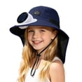 thumbnail image 3 of Womens Sun Hat Solar Powered Kids Sun Hat with Neck Shield and Wide Brim Outdoor Sun Beach Hat, 3 of 6