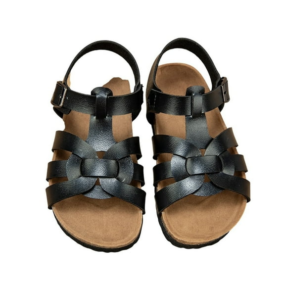 WZEIIOT Toddler Girls Sandals Casual Exquisite Floral Cork Open-Toe Shoes Comfortable Versatile Style Sunmmer Beach Sandals US size:9M