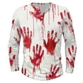 thumbnail image 4 of Virmaxy Mens 2024 Halloween Printed Long Sleeve Crew Neck Blouse/Shirt Halloween Printed Long Sleeved Round Neck Top Red-1 L, 4 of 4