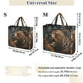 thumbnail image 3 of Bear Mountains Trees Corduroy Tote Bag Handbag Large Messenger Bag Shoulder Crossbody Zipper Bag Purse, 3 of 8