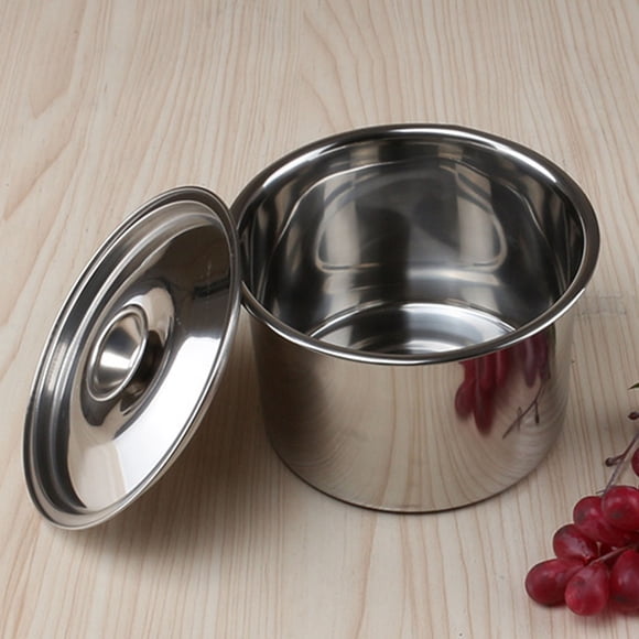 Olla de Acero inoxidable, Olla de Cocina Sin Costuras con tapa, Utensilios de cocina multifuncionales, Olla para SOPA para condimento huevos