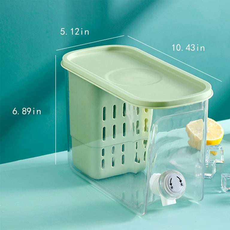 AURIGATE Plastic Drink Dispenser With Spigots, 0.95 Gallon Fridge