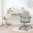 thumbnail image 3 of Gymax Table à Dessin pour Enfants Bureau et Chaise Réglables en Hauteur W/étagère Gris, 3 of 10