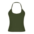 thumbnail image 4 of LNWUY Workout Tops for Women Racerback Basic Tank Summer 2026 Camisole V Neck Slim Fit Ribbed Sleeveless Tops Green L, 4 of 9