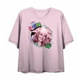 thumbnail image 3 of Wizard Of Oz Glinda
 Women's Pink Crew Neck Short Sleeve Crop Tee-XS, 3 of 5